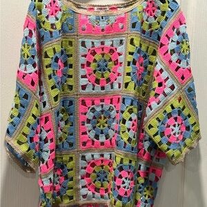 Johnny Was Multicolor Crochet Women's Sweater
